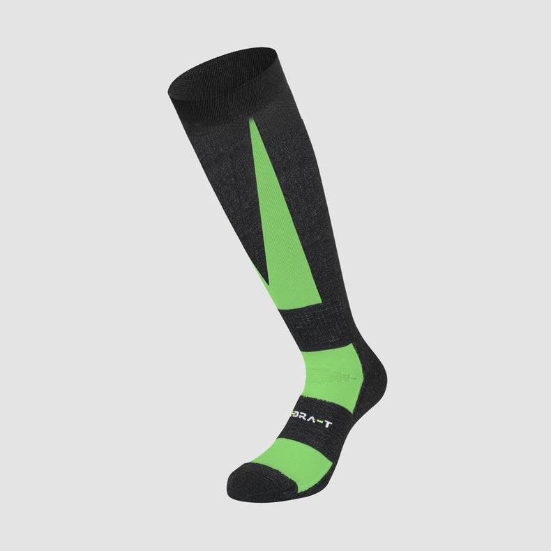 Calze Tecniche Lunghe Lana Polipropilene Verde Fluo