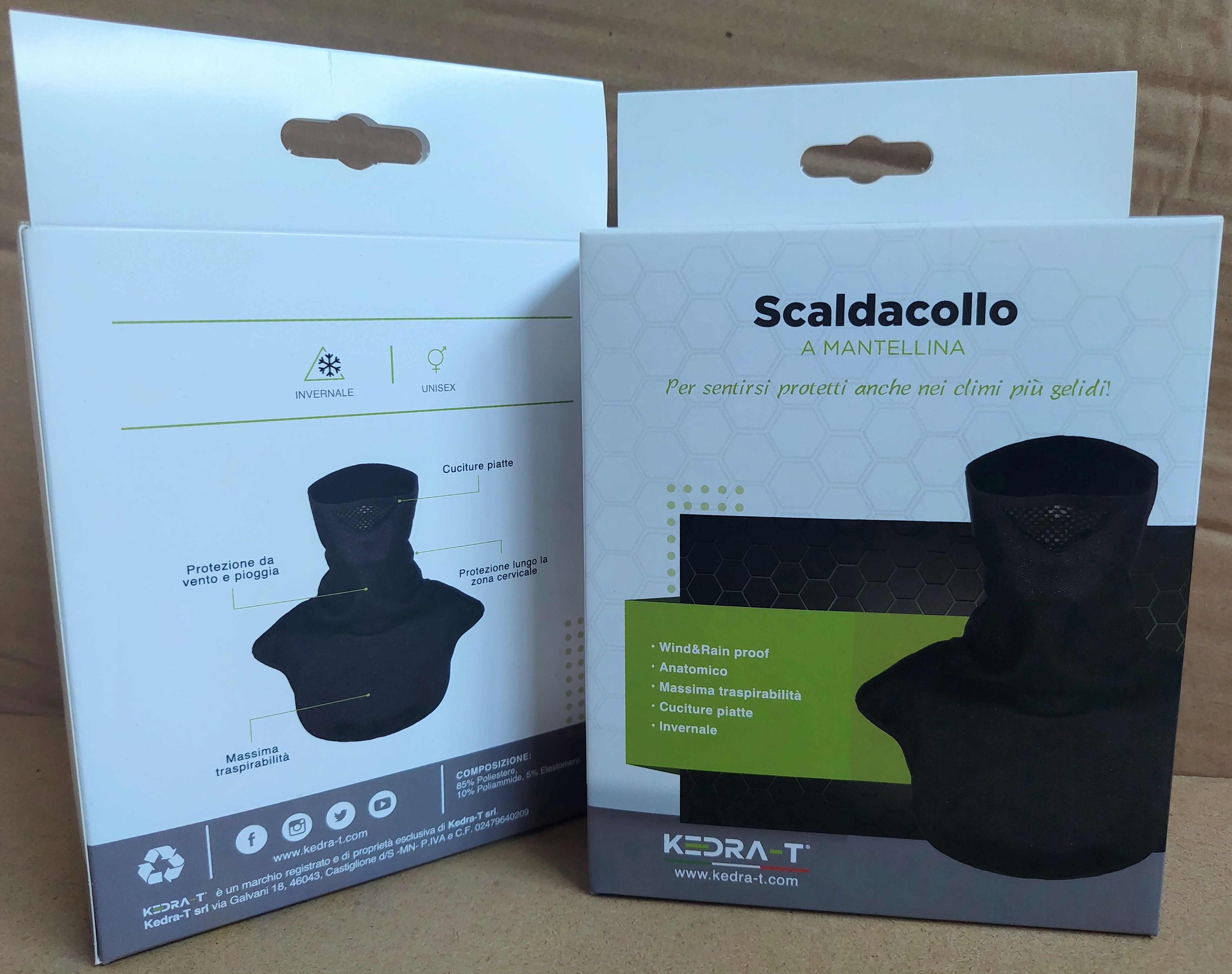 Scaldacollo a Mantellina -Wind&Rain Proof - in Pile Tecnico - Kedra-T